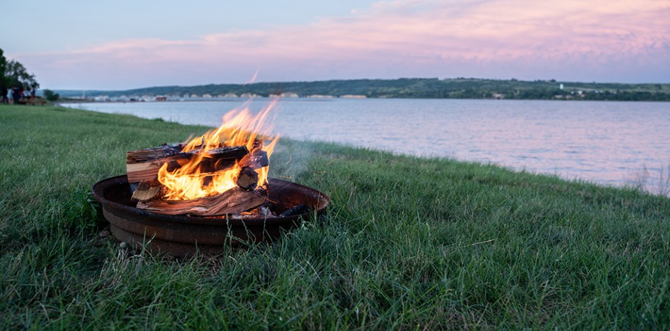 Bonfire near the shore